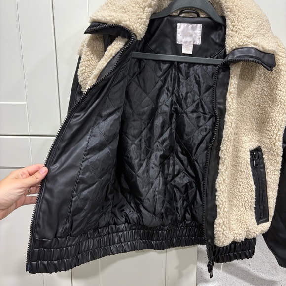 Rachel Parcell faux leather shearling bomber jacket - Picture 4 of 7